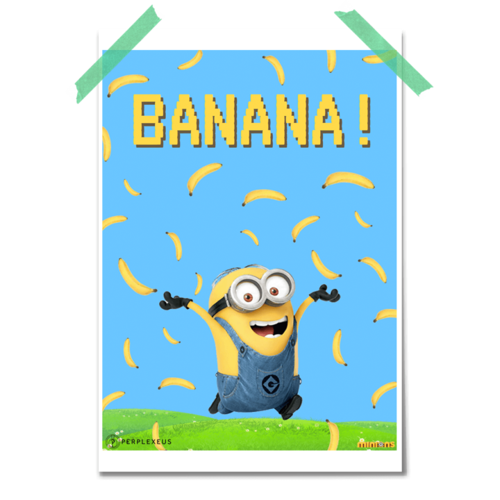 Despicable Me Minnions Raining Bananas Poster