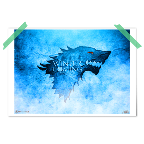 Game of Thrones GoT Winter is Coming Stark Ice Poster