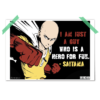 One Punch Man Saitama Semi Minimalist Black White Red Yellow I Am Just a guy who is a hero for fun Poster